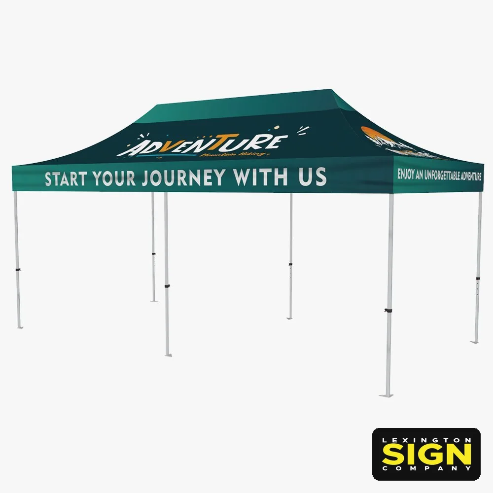 Sample custom printed 10x20 event tent