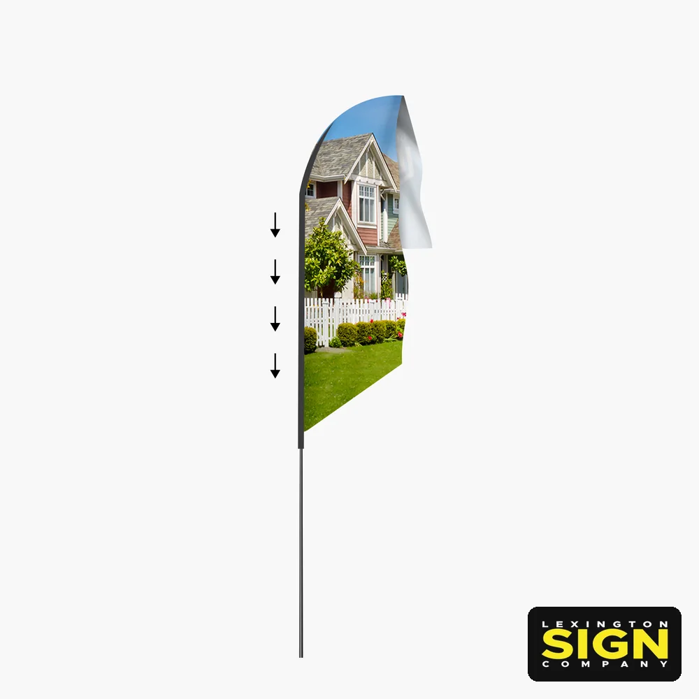 Sliding the flag onto the pole