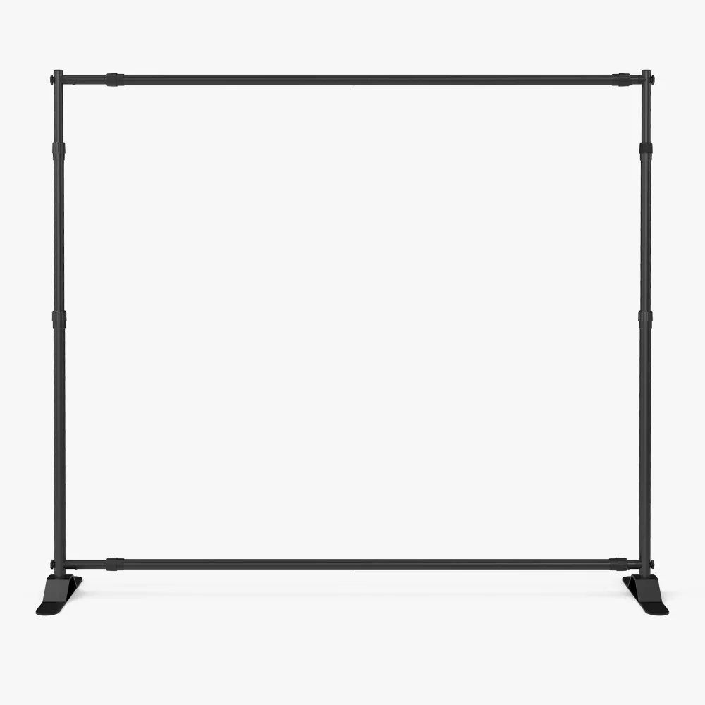 Assembled telescoping aluminum frame for the tension fabric step and repeat banner
