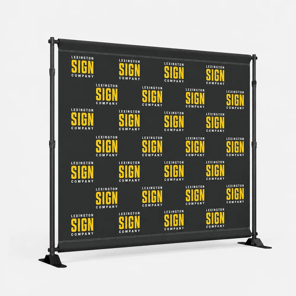 Tension fabric step and repeat banner kit